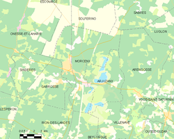 Map commune FR insee code 40197